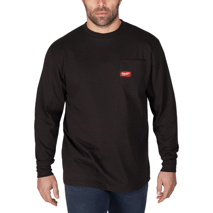 Heavy Duty Pocket Tee Long Sleeve Black