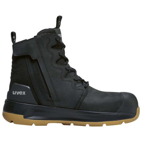 Uvex 3 x-flow zip black/tan 150mm laceup boot