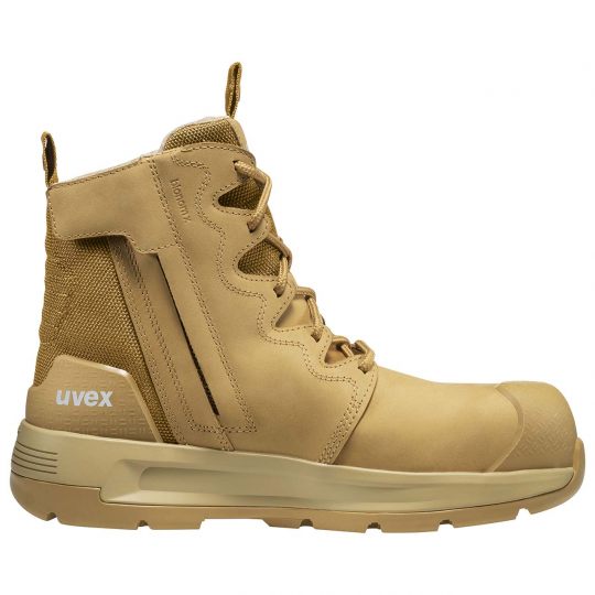 Uvex 3 x-flow zip tan 150mm laceup boot Extra Wide