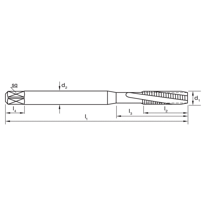 TAP T217 M 5 x 0.8 6HX SPIRAL R10 Ni DIN371 C PM-Co TiCN