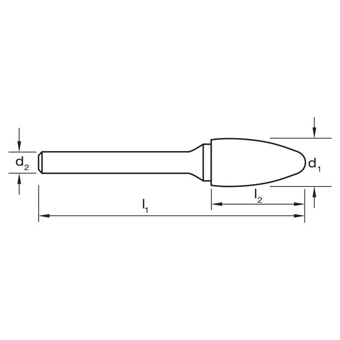 BUR CRB B204 SF600 TREE SHAPE RAD END DBLCUT 5/8x1 1/4 SHK