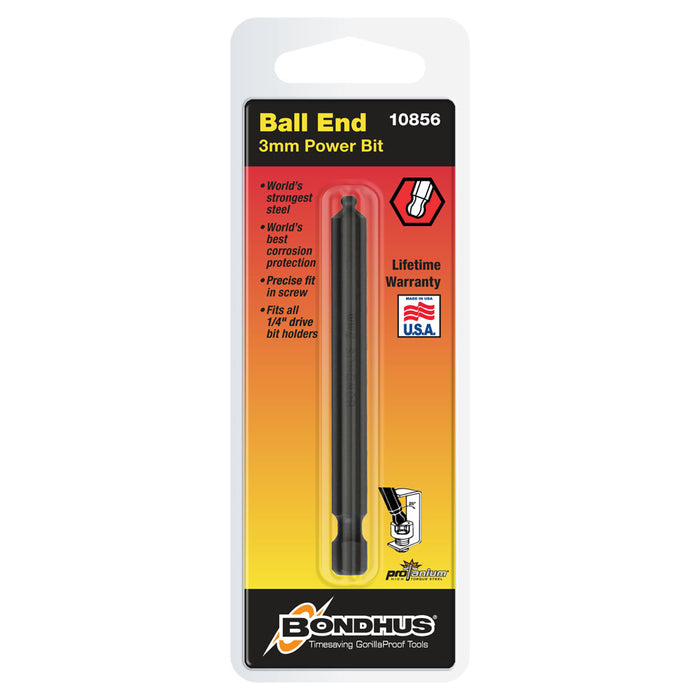 BONDHUS 3.0MM BALL END POWER BIT 3" (76MM)