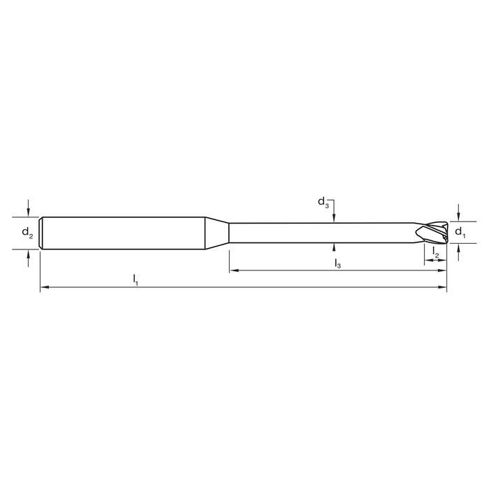 E/MILL E598 1.0mm x1.0 x20 CR0.2 Hi-Feed 4F 25° TiSiN 60mm