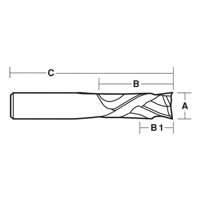 3 FLUTE COMPR.BIT 3/8 SOLID CARBIDE