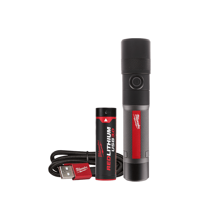 REDLITHIUM™ USB Rechargeable 1100L Twist Focus Flashlight 3.0Ah Kit