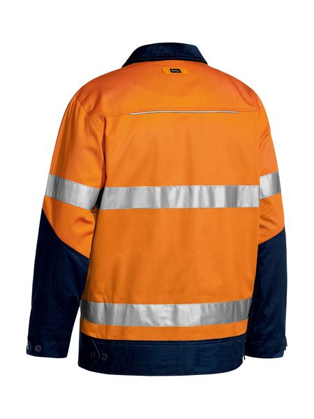 Taped Hi Vis Drill Jacket with Liquid Repellent finish Orange/Navy