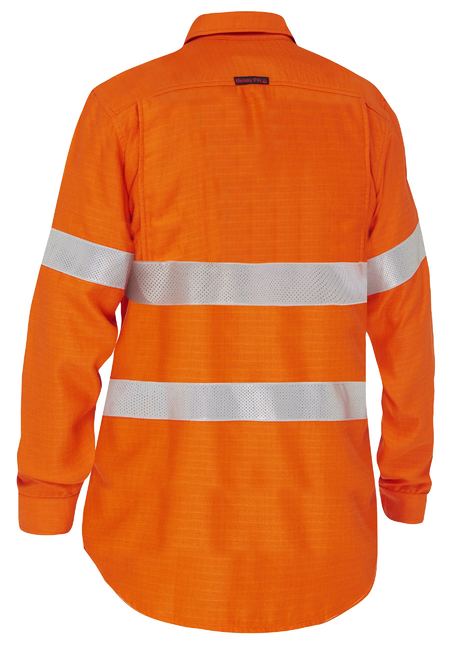 Apex 160 Women's Taped Hi Vis FR Ripstop Vented Shirt Orange