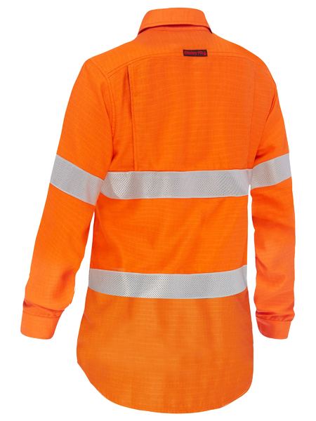 Apex 185 Women's Taped Hi Vis Ripstop FR Vented Shirt Orange