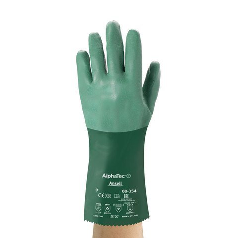 AlphaTec® 08-354 Cotton liner with Neoprene Rough Finish Glove Green