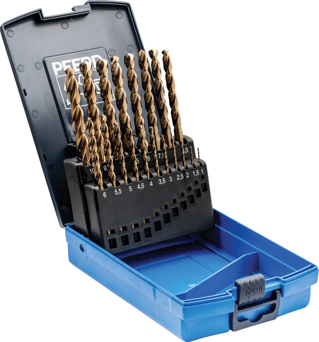 19pc Drill Bit Set HSSE Cobalt (INOX) Sizes 1.0mm - 10.0mm