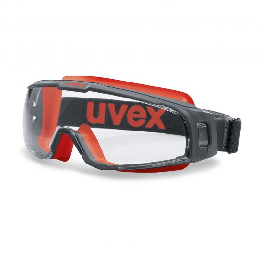 u-sonic Fire Goggle Red/Black, P/carb HC-AF Clear Lens